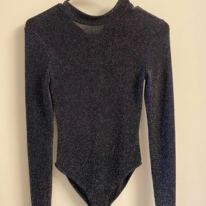 Forever 21 black rhinestone bodysuit